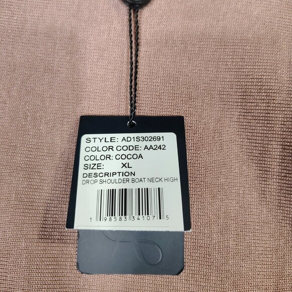 Adrianna Papell Tunic Sweater Women's XL Cocoa Knit Drop Shoulder Boat Neck NWT - Picture 3 of 11